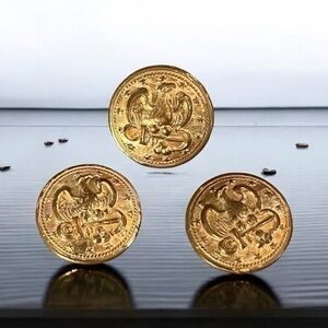 3 Vintage Military Style Buttons